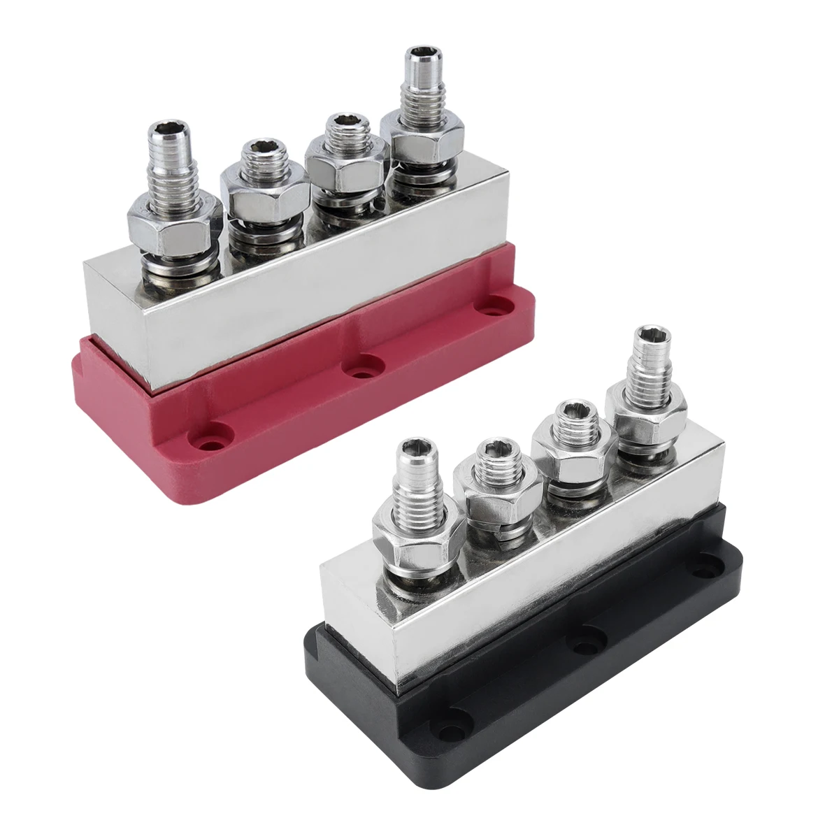 M10 600A heavy-duty busbar 4 screw high current copper busbar terminal block suitable for automobiles, RVs, yachts, ships, etc