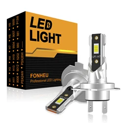 2PCS 18000LM H7 LED Canbus Error Free Lights Bulb with fanless CSP Chip MINI 360 Lighting Headlight Headlamp 12V 6500K White
