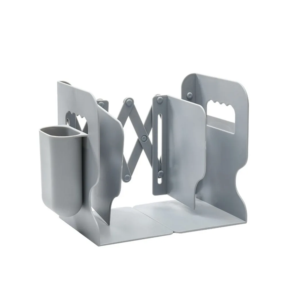 

With Pen Holder Desktop Book Stand Retractable Adjustable Foldable Storage Rack Easy to Install Student Book Rack