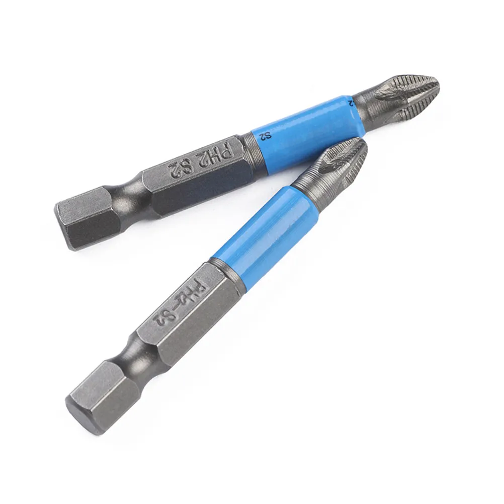 10Pcs Ph2 Screwdriver Bits Set 50Mm High Hardness Magnetic Antiskid Electric Hand Drill Bit for Mechanics Repair