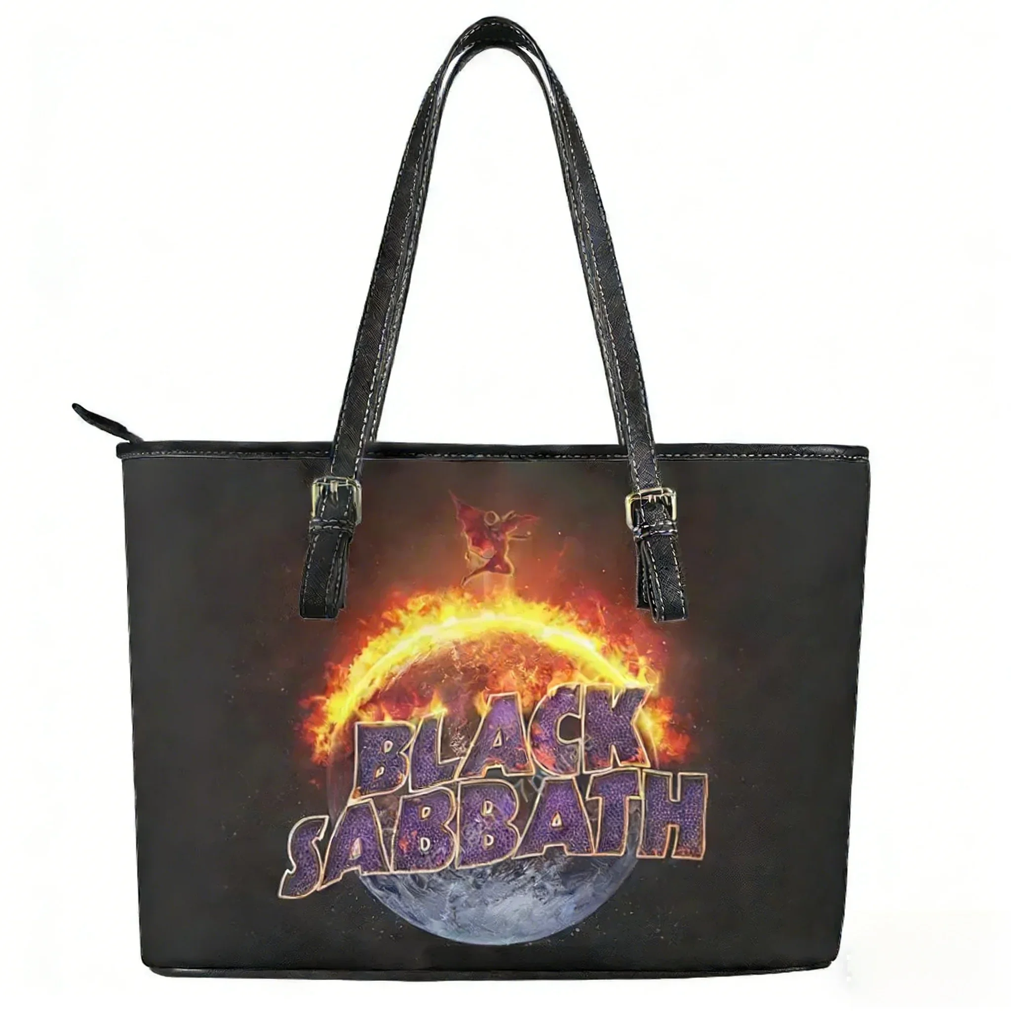 Black Sabbath Rock Band Custom Handbag Womens Mens Personalized Tote Bag Shoulder Bag Business Leather Purse Travel Bag Gift