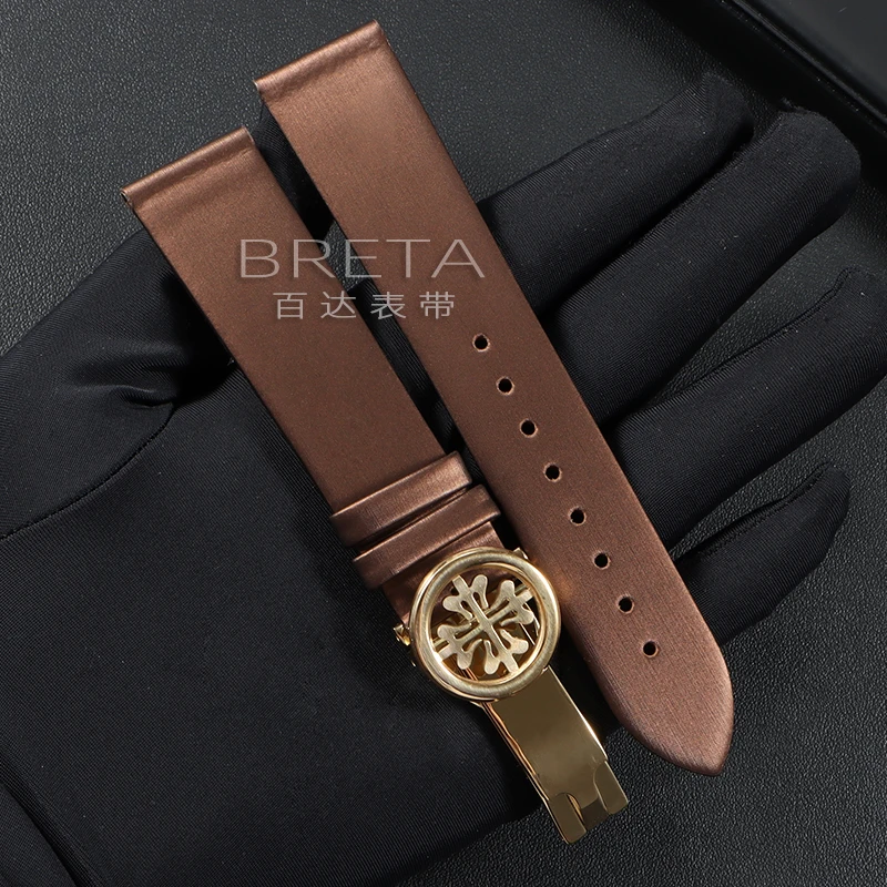 

18 19 20 мм шелковый ремешок для часов из натуральной кожи для Patek Philippe CALATRAVA атласные сменные браслеты аксессуары для ремешков