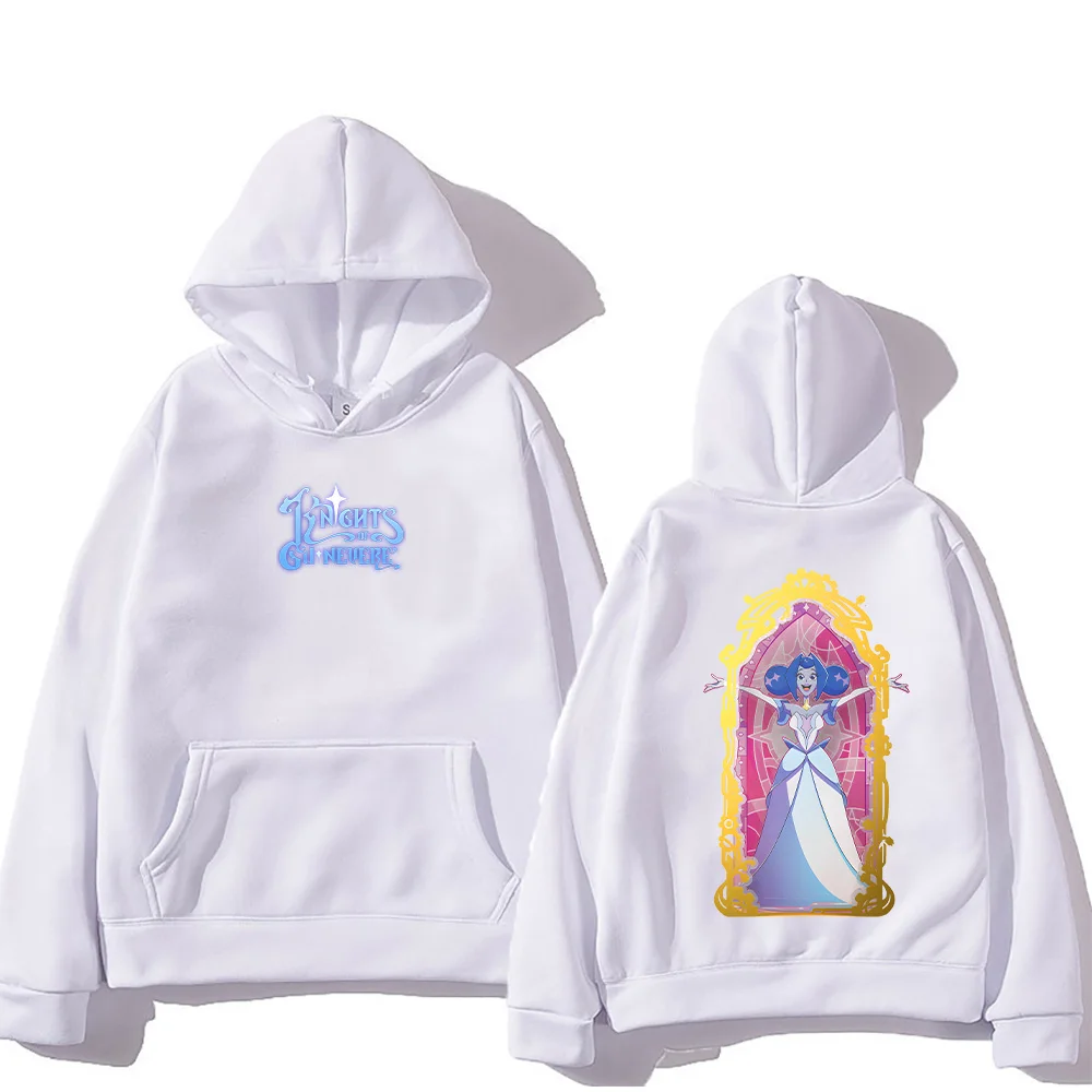 فرسان غينيفير الإثارة الجرافيك هوديس رجل موضة عادية كم طويل بلوزات للجنسين شارع العليا Y2K هودي البلوفرات