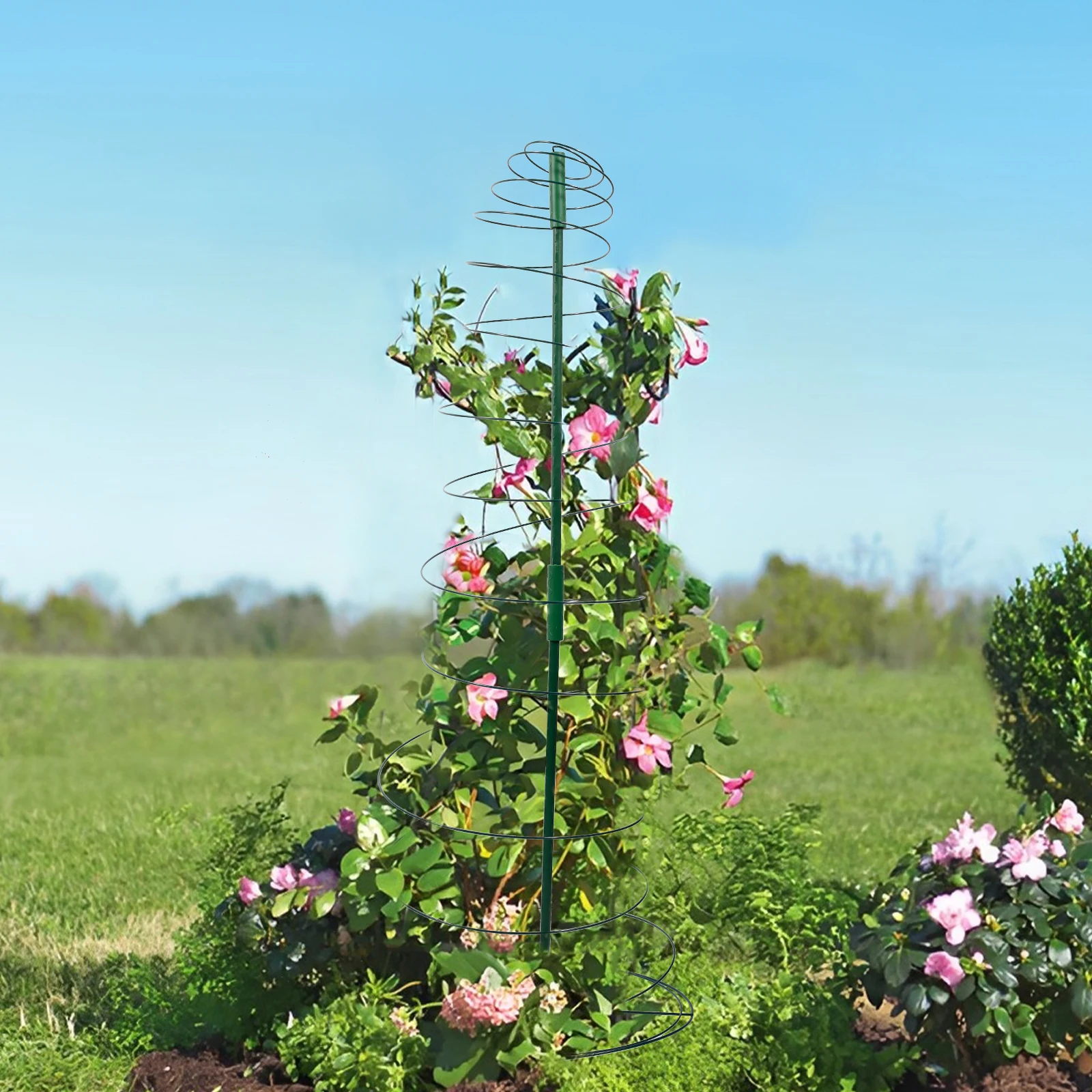 Spiral Plant Support Stretchable Vegetable Support Stakes Rustproof Tomato Grow Support Cage Ring Extendable Climbing Plants