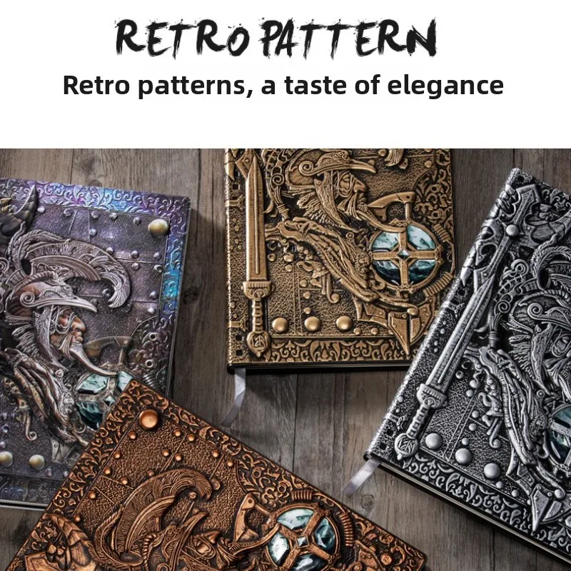 Vintage Paladin Knight Embossed PU Leather Notebook Journal for Men Business Travel Writing Office Diary
