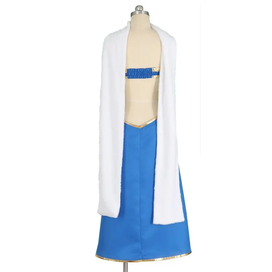Anime Space-Type Mage Sabertooth Minerva Orland Cosplay Costumes Women Blue Dress Plush Scarf Outfit Halloween Carnival Suit - view 4