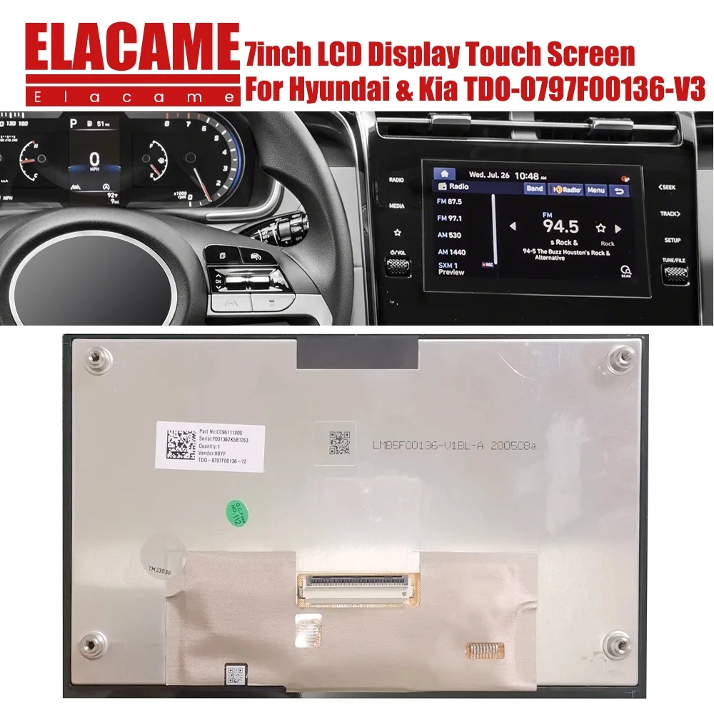 

TDO-0797F00136-V3 TDO-0797F00136-V6 V2 LMB5F00136 Original 8 inch LCD Display Touch Screen For KIA Hyundai Tucson Santa Verna