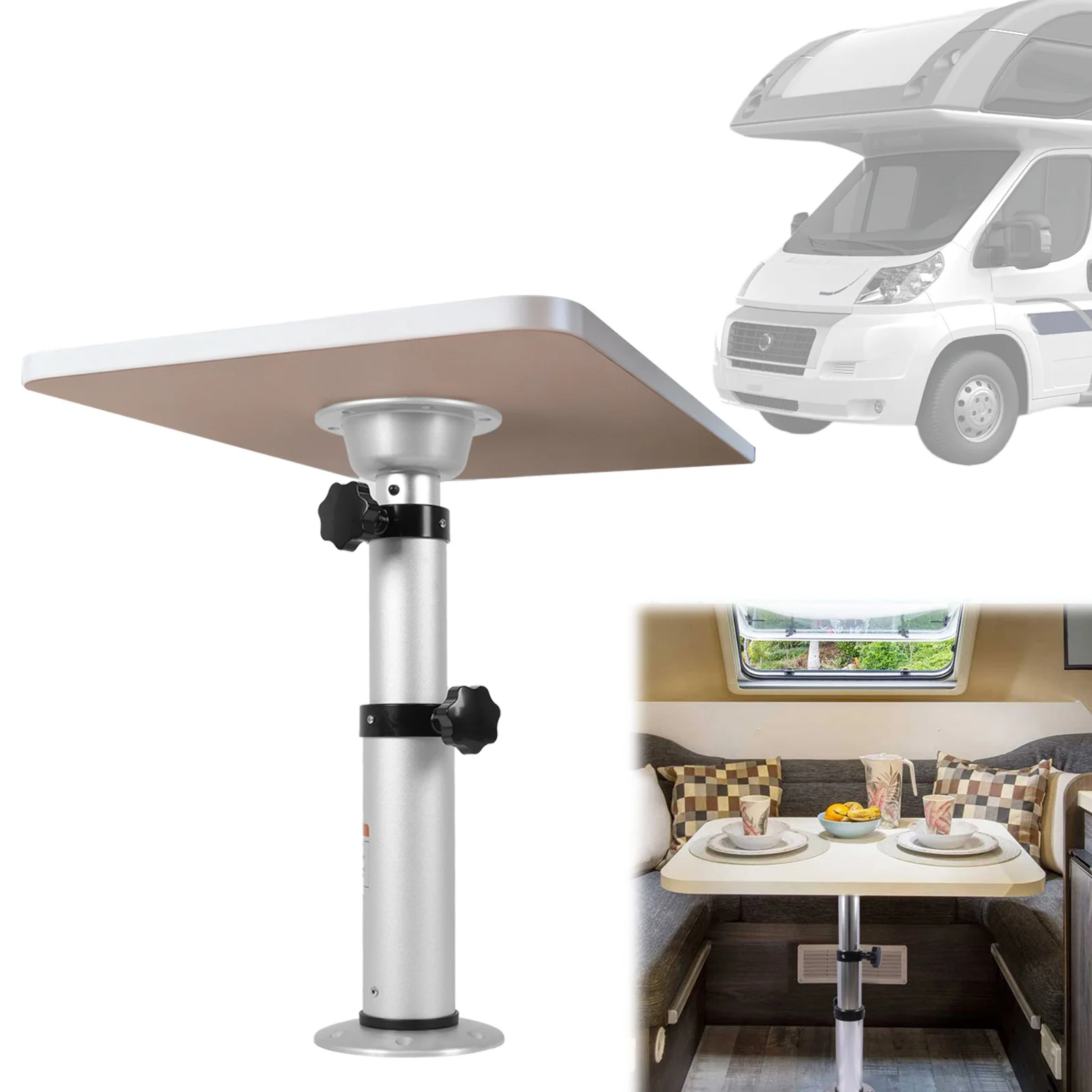 

3-Level Pneumatic Table Leg Base Adjustable Table Stand Bracket Space Saving RV Table Pedestal Stand Leg Telescopic for RV Boat