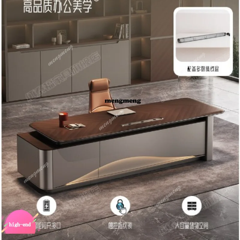 

r134 Boss Office Desk and Chair Combination Modern Simple Light Luxury Office Office Furniture President Chairperson Dabantai