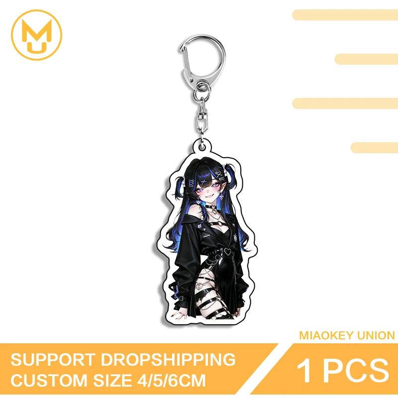 Sexy Goth Girl Keyring Toys Hobbies Personality Cosplay Y2K Portrait Hanging Ornament Chic Hand Luggage Box Rearview Decoration