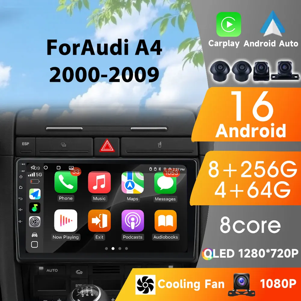 

Car Radio For Audi A4 2000-2009 S4 B6 B7 RS4 Seat Exeo RS4 Carplay Android Auto Wireless Multimedia Player 8Core Video Head Unit