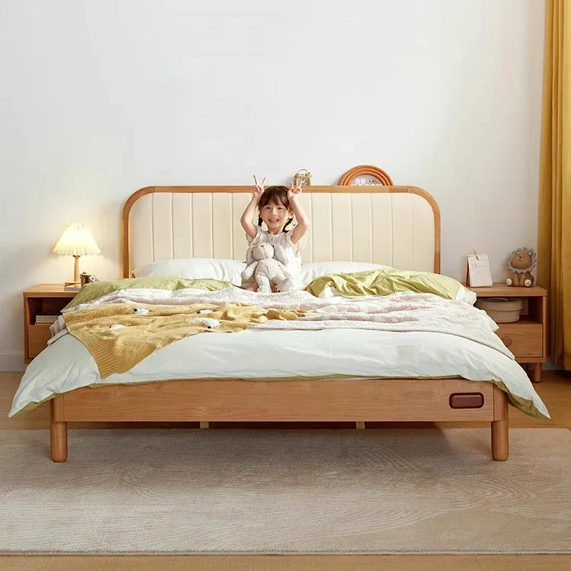 Детская кровать с деревянным каркасом для мальчиков и девочек, детская кровать для одной квартиры, простая белая кровать Camas Moderrnas Inteligentes, мебель для дома