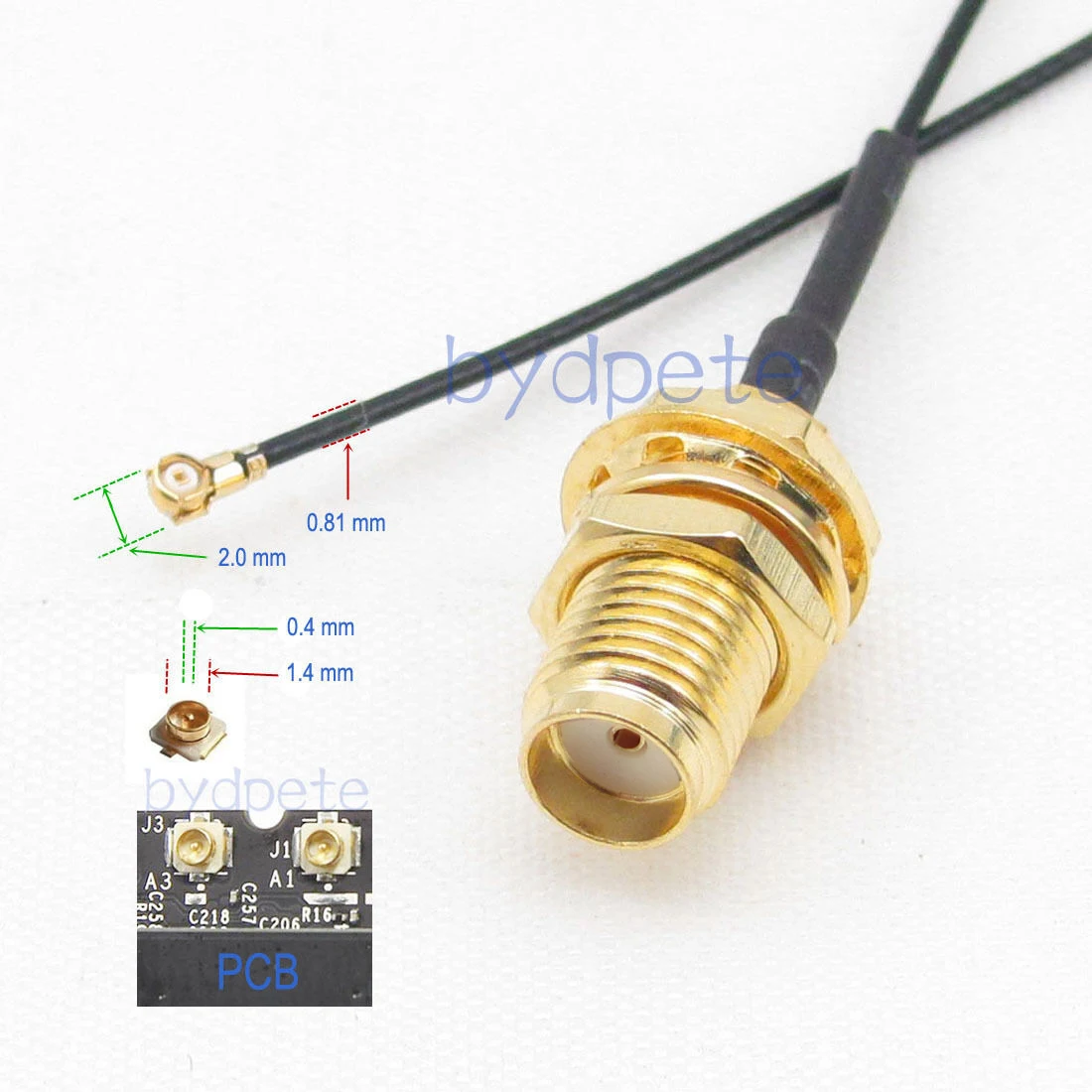 IPX3 MHF3 Female to SMA Female Jack RF 0.81mm Coaxial Cable Pigtail Kable 50Ohm Koaxial Kable Coax Bydpete Brand