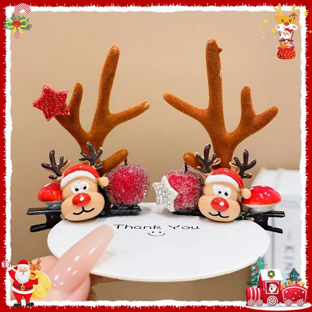 

Merry Christmas Decor Christmas Hairpin Bowknot Santa Claus Children Deer Antler Hair Clip Cloth Star Christmas Hat Headabnd