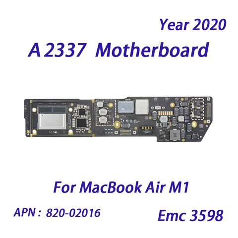 Tested For MacBook Air 13" M1 A2337 Motherboard With Touch Button 820-02016 EMC 3598 Ram 8GB 16GB SSD 256GB 500GB Logic Board