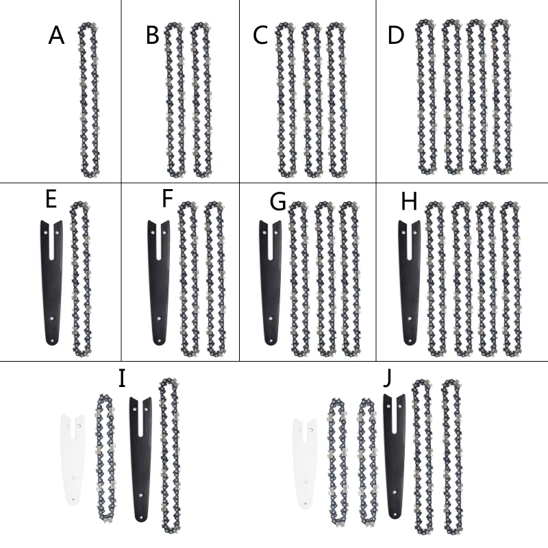 Practical 4/6 Inches for Sharp Chains and Guides Set for Mini Pruning Electric Manganese Steel Chainsaw Accessor