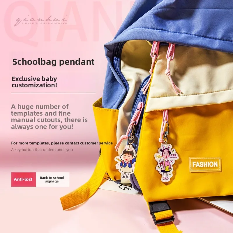 Custom Acrylic Baby Photo Keychain Q Cartoon Portrait Bag Charm Personalized Name Anti-Lost Keyring DIY Wholesale Gift