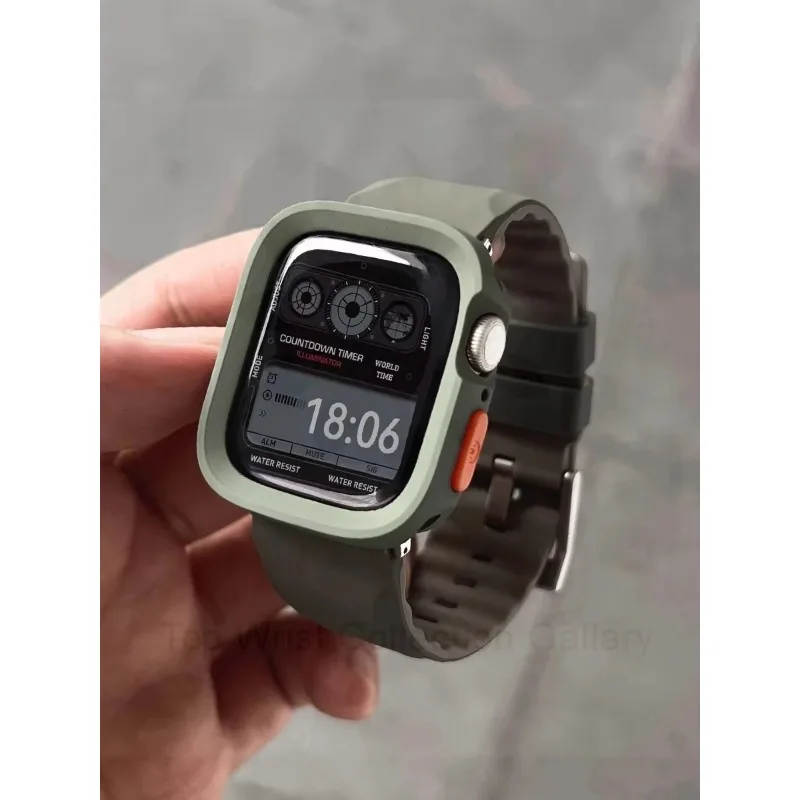 حزام سيليكون + حافظة من البولي يوريثان لساعة iWatch Ultra 3 Apple 11/10/9/8/4/5/6/7 42 46 49 45 مللي متر غطاء حماية سوار IWatch 41 44 مللي متر