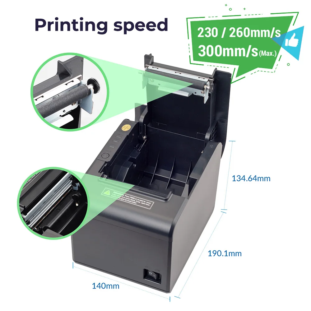 Winpal WP230 OEM Supply Desktop 3 Inch Bill Pos Printer 80mm Ticket Receipt Thermal Printer