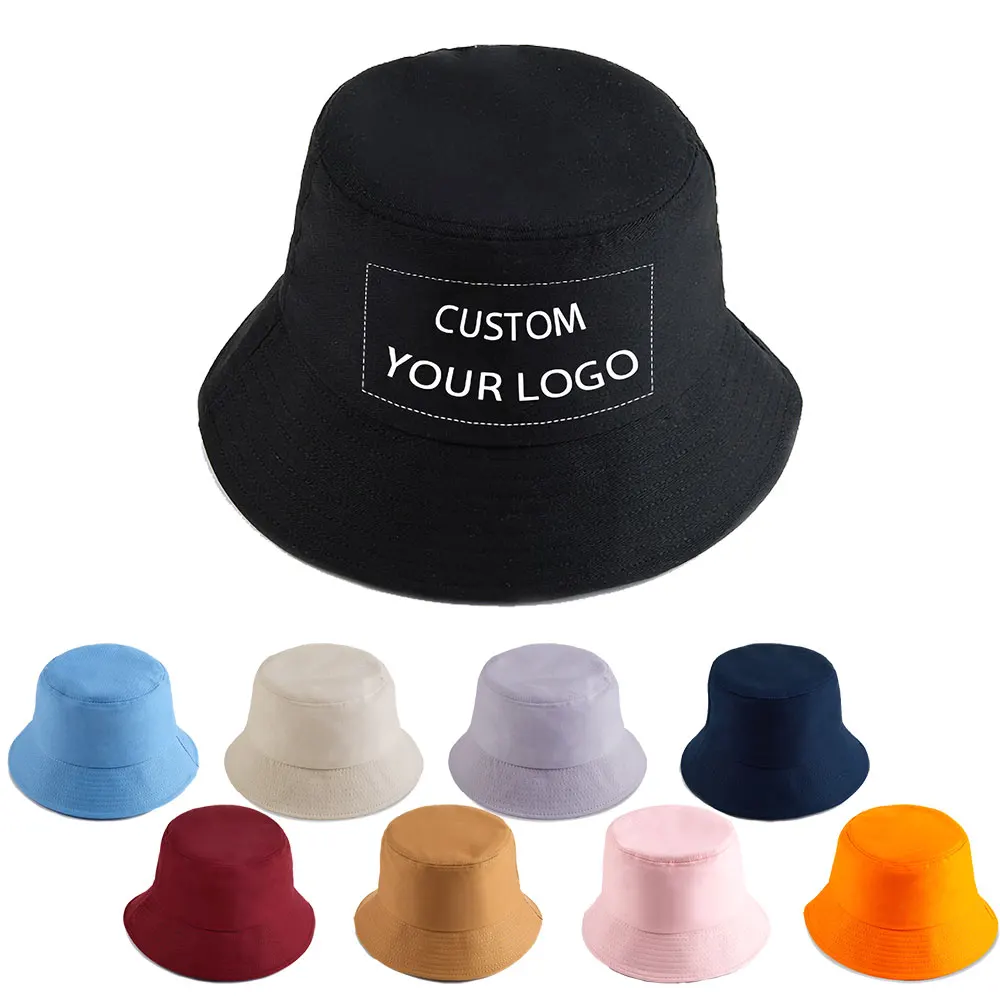 Individueller Logo-Fischerhut Modische Herren-Fischerkappen Angepasster Bestickter Logo-Bucket-Hat Herren-Flachhut Damen-Sonnenschutzhut