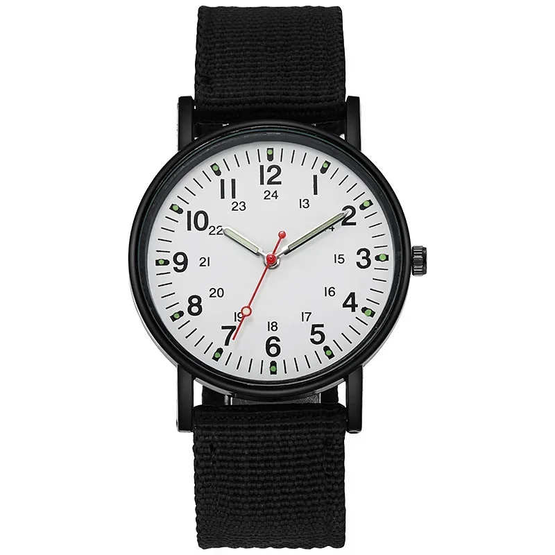 2024 Nieuwe Lichtgevende Heren Horloges Nylon Slip Mode Sport Horloge Voor Mannen Jongen Waterdicht Quartz Horloge Klok Cadeau Dropshipping