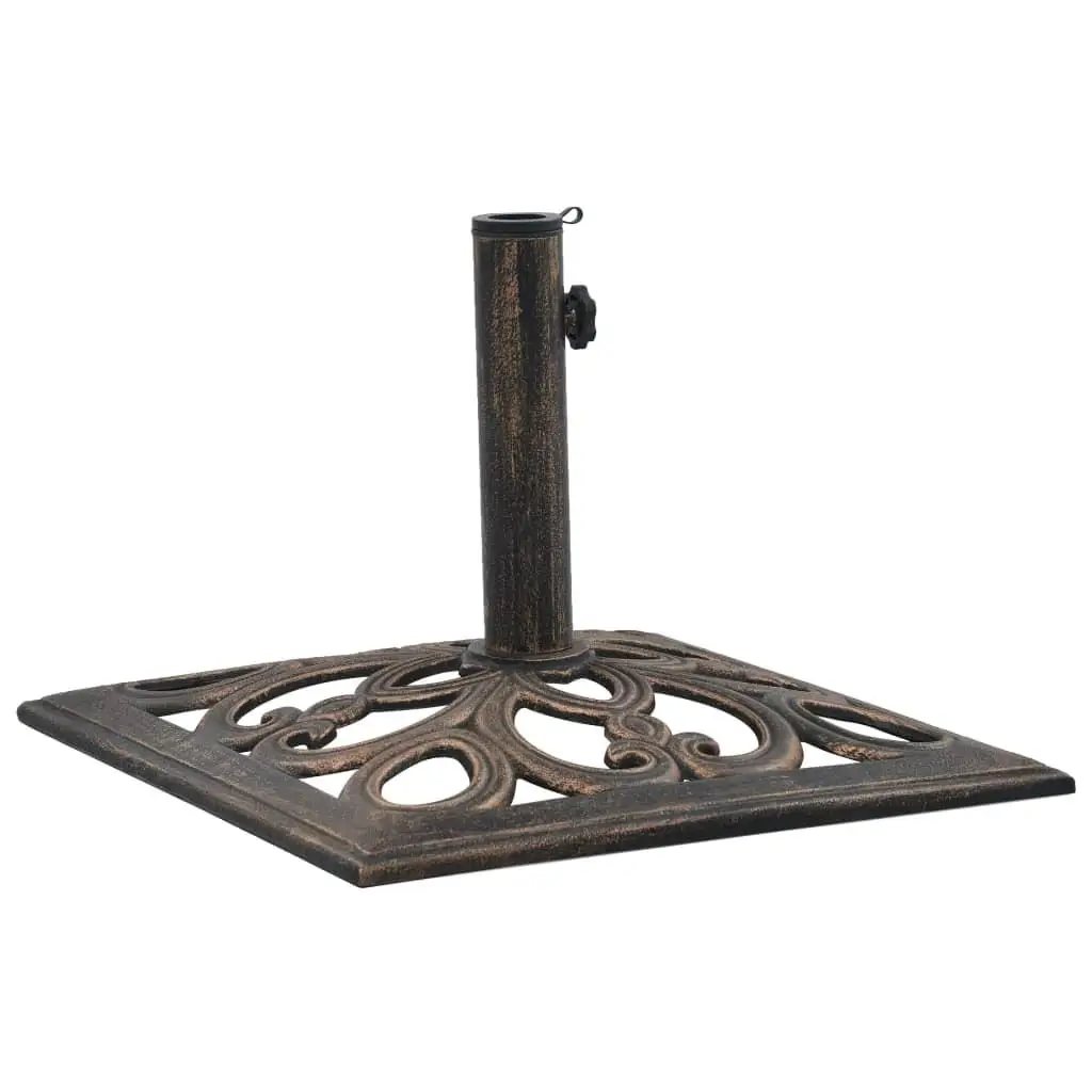 

Heavy-Duty 26.5 lbs Bronze Umbrella Base - 19.3” Cast Iron Stand for Patio & Garden