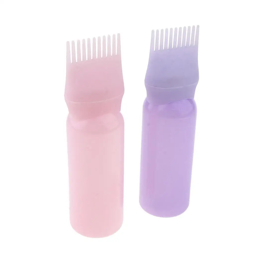 2 pieces hair dye bottle applicator dispensing comb salon hair