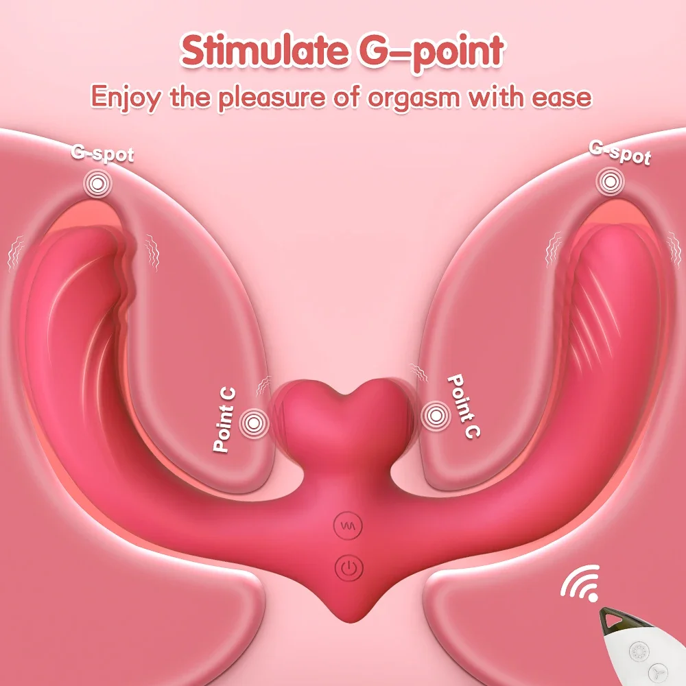 G-Spot Double-Ended Sex Toys Dildo Vibrator for Women Lesbian Couples Remote Control 7 Vibration Vibrators Strapless Strap-on 18