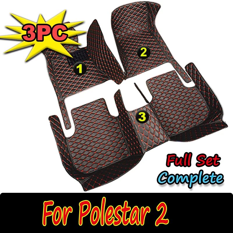 Custom Automotive Car Floor Mats For Polestar 2 2020 2021 2022 Auto Luxury Leather Men Women Car Mats Full Coverage