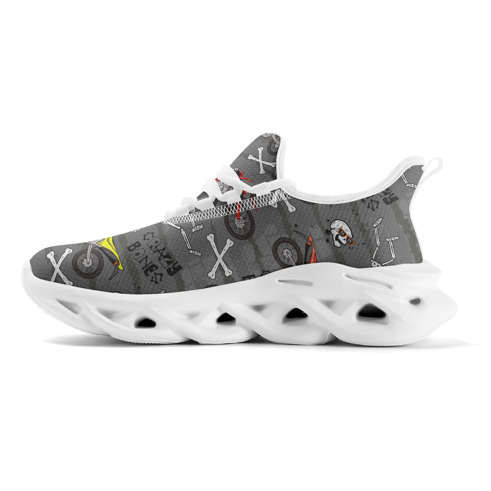 

Skull Pattern Casual Sneakers for Men Women Teenager Lightweight Walking Running Shoes Mesh Lace Up Footwear EUR36-48