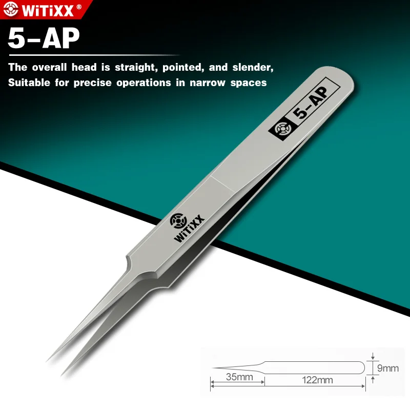 WITIXX Orologio da computer riparazione telefono cellulare pinzette di precisione bellezza nail art clip per depilazione 18-AP 19-AP