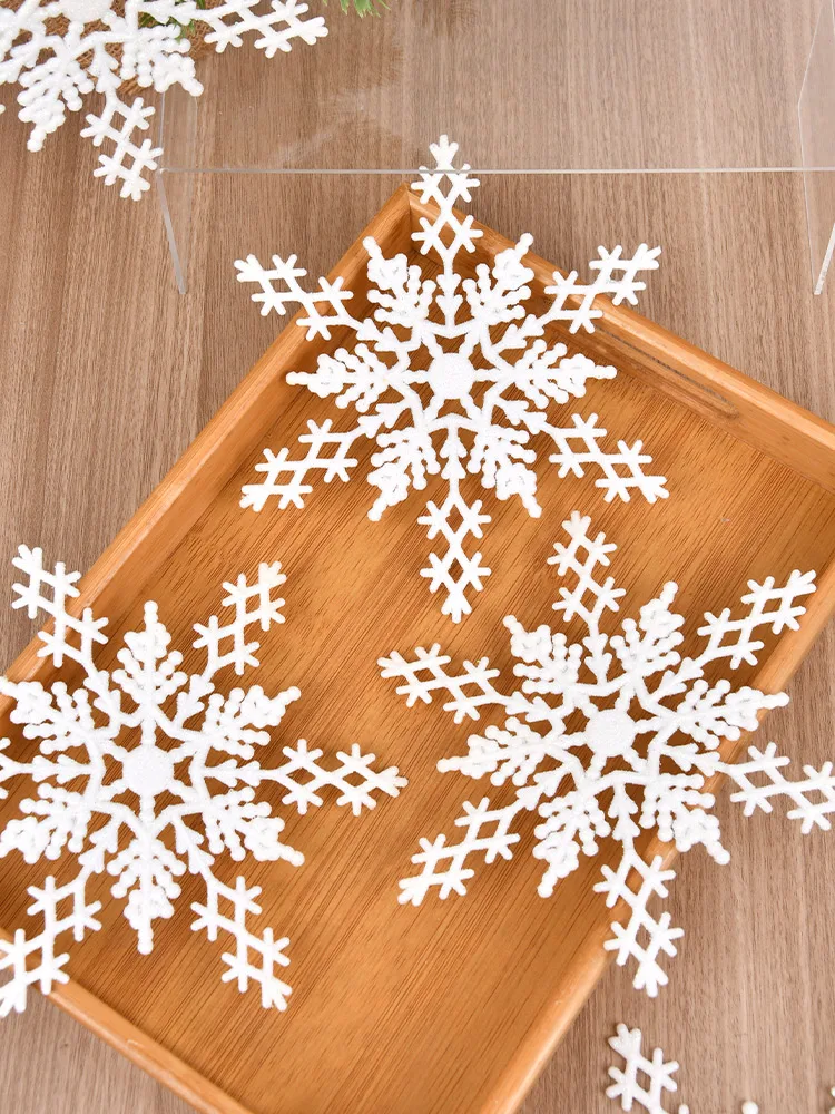 

Christmas Decoration Supplies White Sparkling Powder Snowflake Pendant