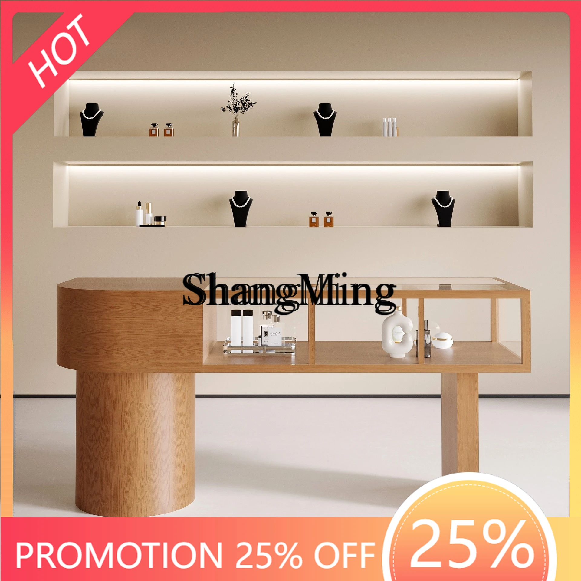 FG good-looking  Clothing Store Glass Display Cabinet Nakashimadai Ceramic Jewelry Display Shelf