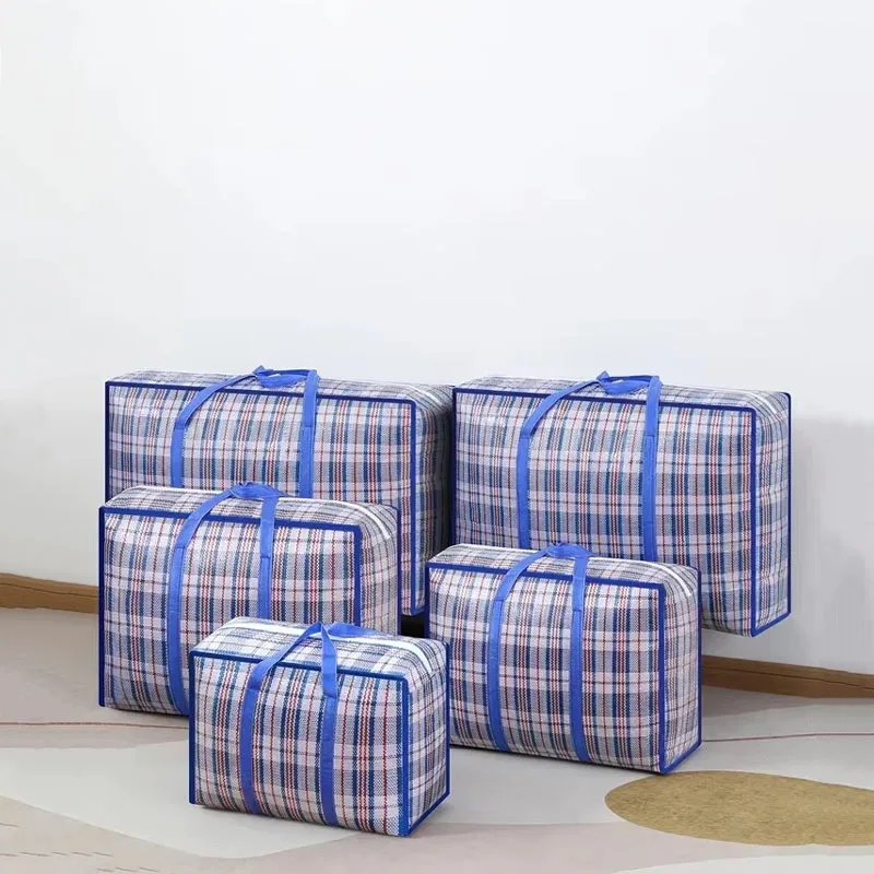 Bolsa de almacenamiento tejida plegable, bolsa de almacenamiento para casa móvil, gran capacidad, ropa gruesa, edredón, bolsa de embalaje, bolsa de equipaje portátil, 1 ud.