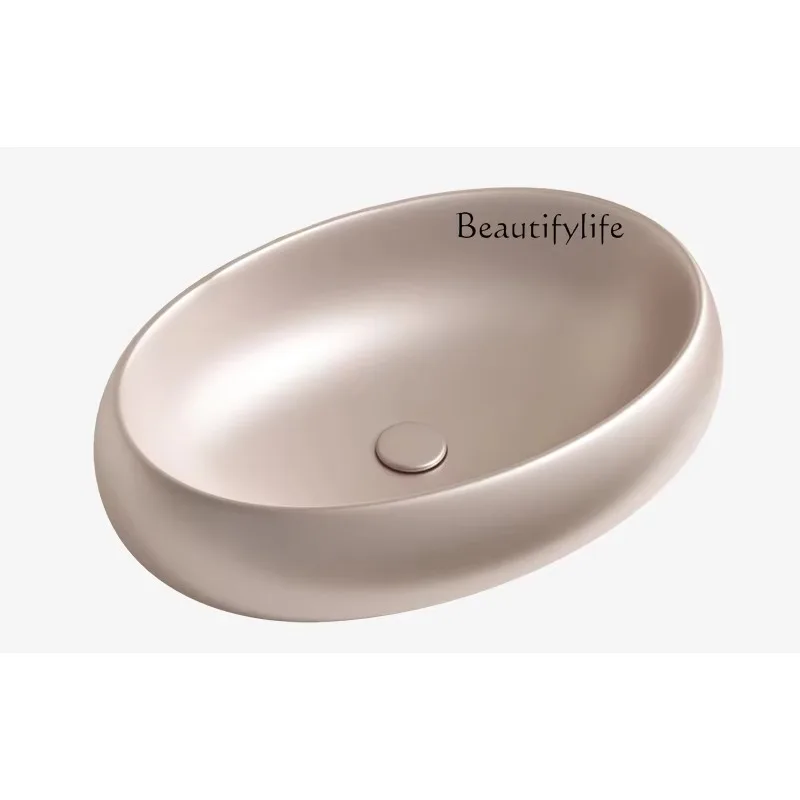 X36 Creative Advanced Sensory Table Oval Balcony Wash Basin Bathroom Hotel Wash Basin Single