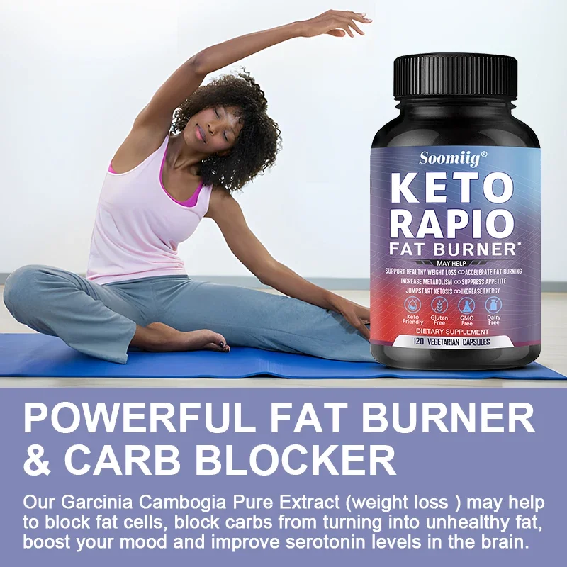 BHB Ketogenic Fat Burner Capsules Burn Belly Fat Muscle Growth Nutrition Speed Up Metabolism Metabolism Suppress Appetite