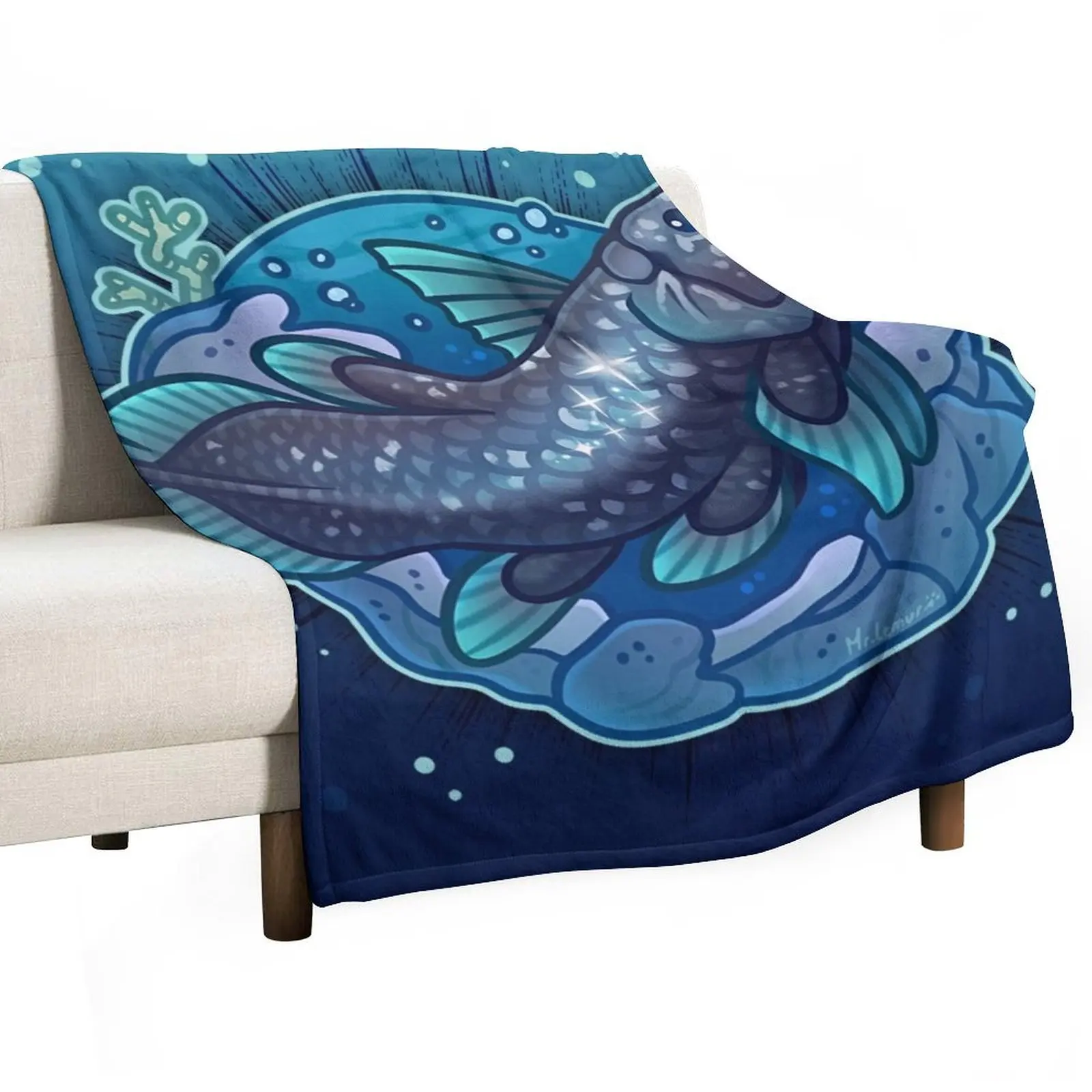 Coelacanth Throw Blanket Beach Travel bed plaid Giant Sofa blankets ands Custom Blankets