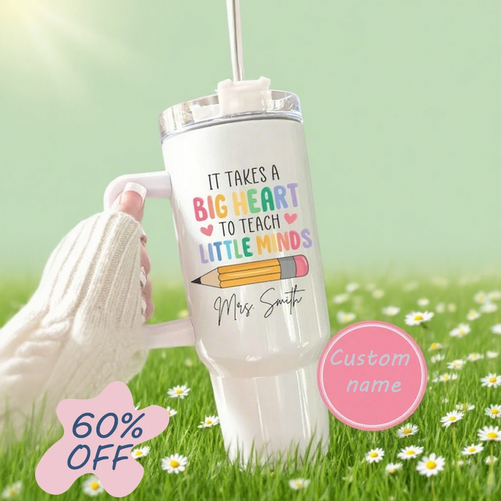 

Personalized Teacher Tumbler Custom Name Stainless Steel Cup 20oz40oz With Straw Insulated Thermos Teacher Day Gift For Educator