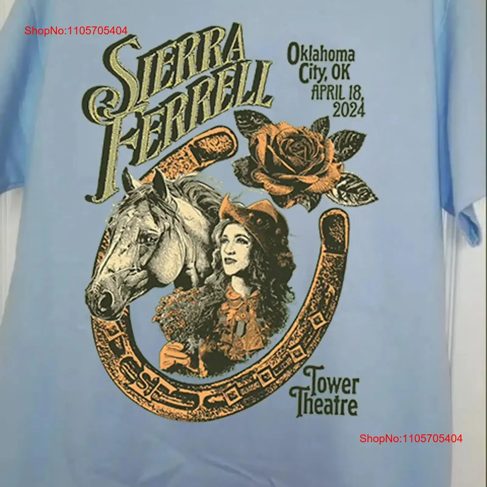Sierra Ferrell Live In Tower Theater 2024 Blue T Shirt Full Size S 5XL long or short sleeves vintage Washed Stretched Versatile