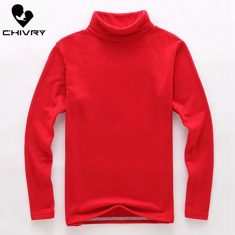 New 2024 Spring Autumn Boys Girls Kids Fashion Solid T Shirt Tops Children O-neck Long Sleeve Casual T-shirts