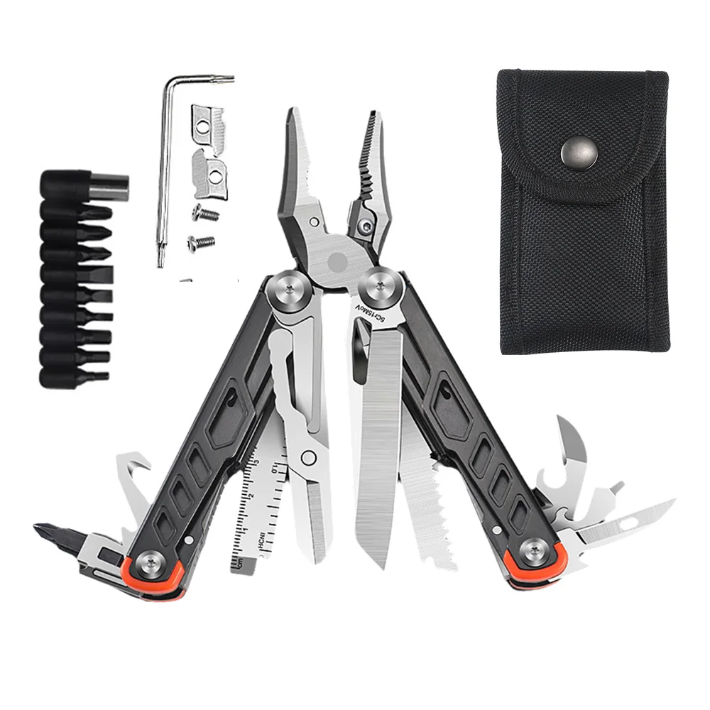 

Outdoor Camping Knife Plier Multitool Multifunctional DL12 18 en 1 EDC Tools Folding Pliers With Scissors Screwdriver Saw Blade