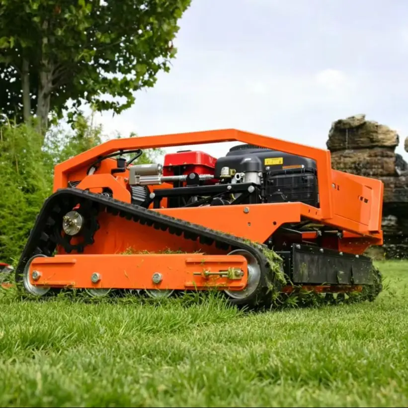 

23HP High Power Tracked Remote Control Lawn Mower 1000mm Cutting Width 4000㎡/h All Terrain RC Grass Cutter For Hillside Orchard