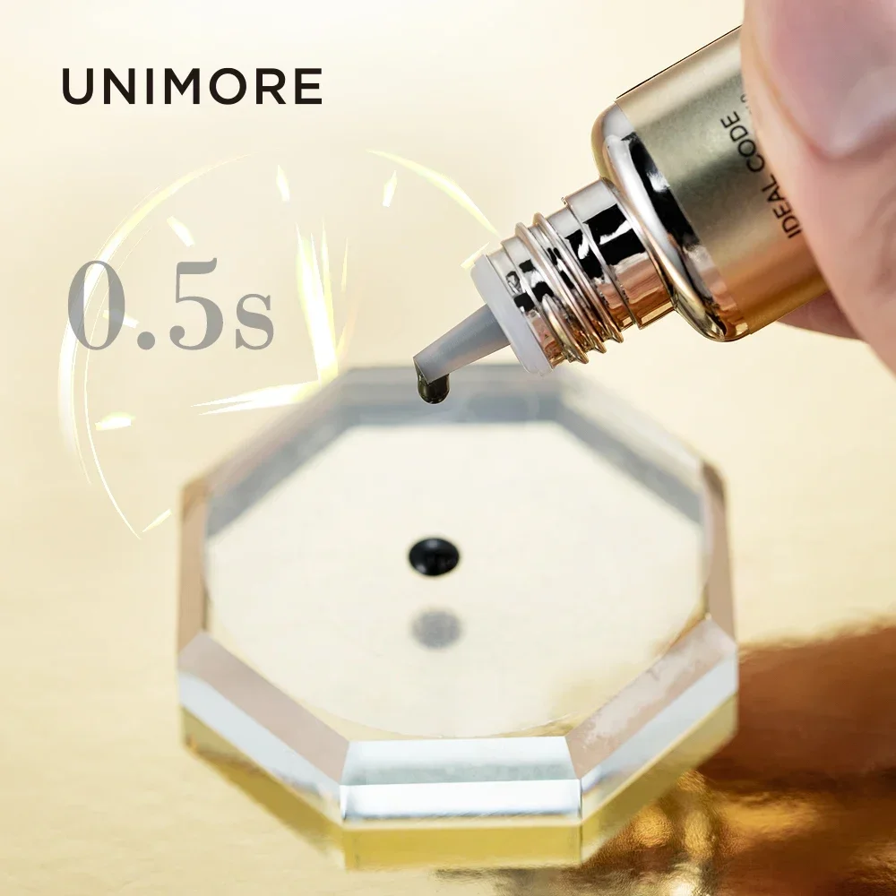 UNIMORE 5PCS Black Eyelash Extension Glue 0.5s Ultra Fast Drying, Long Lasting Waterproof Professional Lash Adhesive for Salon