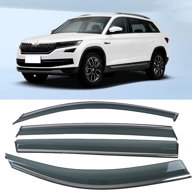 Dla Skoda Kodiaq 2016 -2021 chromowana listwa wykończeniowa osłona przeciwwiatrowa osłona boczna szyba osłona przeciwsłoneczna przed śniegiem