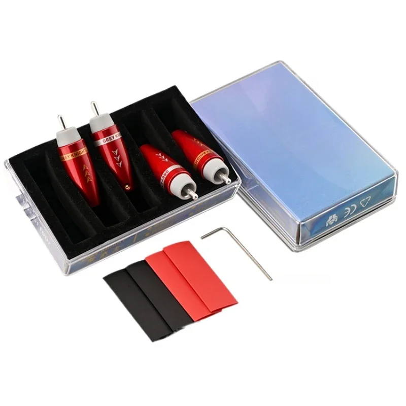 

4Pcs HiFi Audio Adapter Pure Silver Core Signal Line Connector RCA Plug for CD Amplifier
