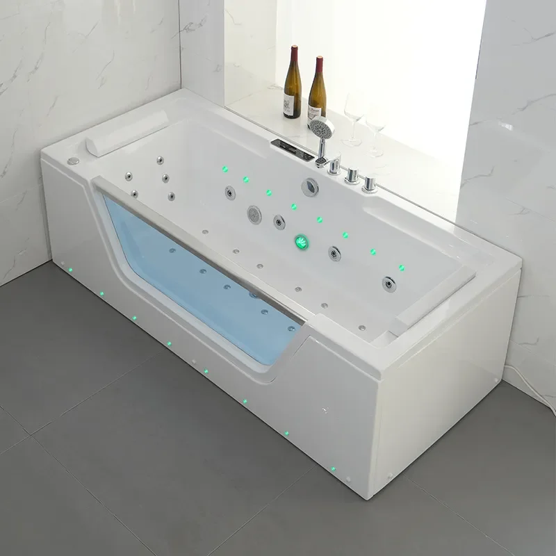 for Glass Bathtub Massage Surf Tub Acrylic Thermostatic Heating Ambient Light Spa Machine Spa Bubble Light Luxury