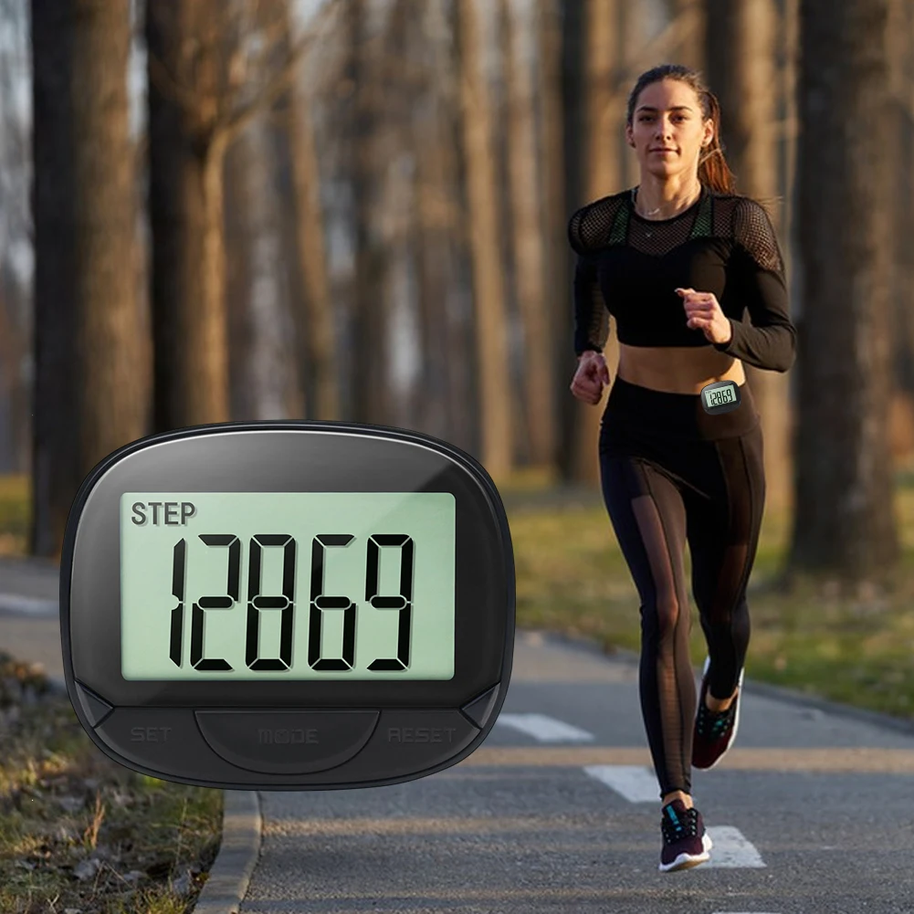 عداد الخطى الإلكتروني بمشبك، عداد الخطى، شاشة رقمية، متتبع خطوات بسيط، متعدد الوظائف للبالغين وكبار السن #1