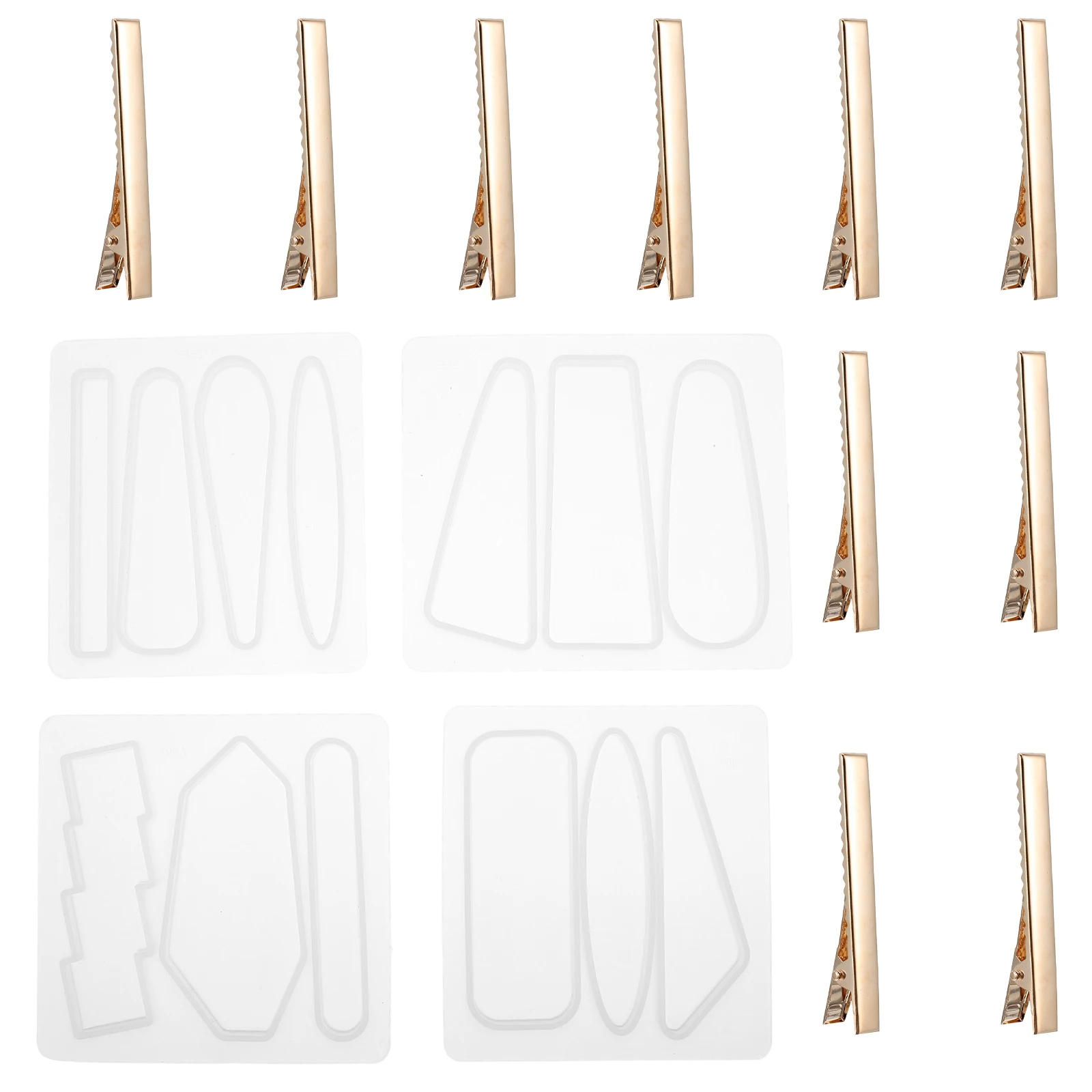 

14 Pcs Hairpin Mold Resin Accessories Clip Making Items Free Shipping Clips for Girls Jewelry Casting Molds Fashion Epoxy