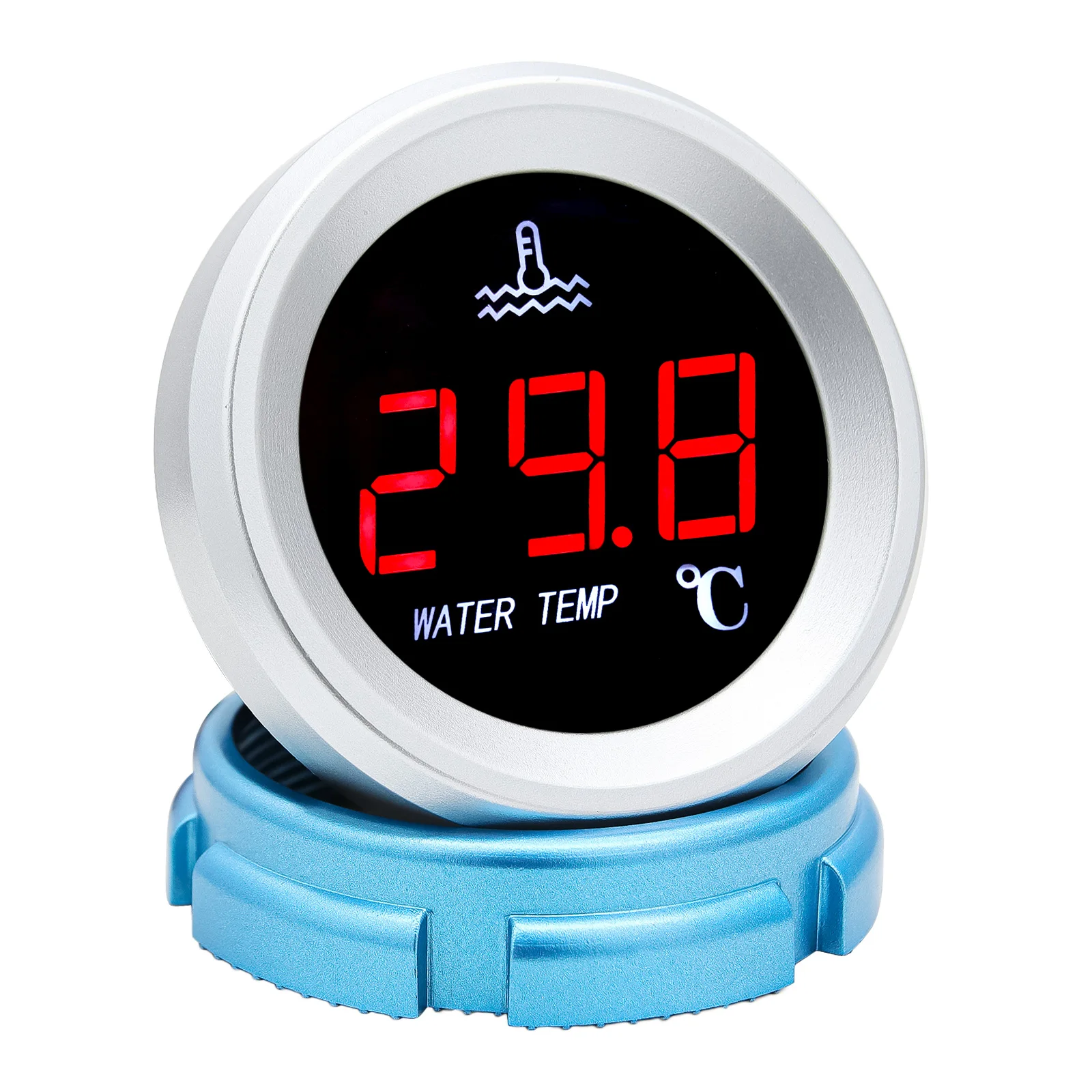 52mm Water Temperature Gauge With Alarm Car Digital Meter LED Display With Water Temp Sensor Thermometer For 12V 24V Car Boat