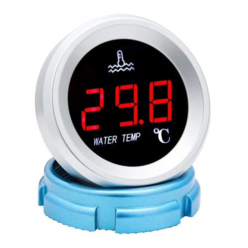 Imagen 2 del producto Medidor de temperatura del agua de 52mm con alarma, medidor Digital para coche, pantalla LED con Sensor de temperatura del agua, termómetro para coche y barco de 12V y 24V